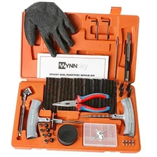  Heavy Duty Tire Repair Tools Kit - 54 Pcs Flat Tire Plug Kit for Motorcycle, 
