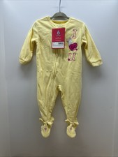 New Carter's Bunny Soft Fleece Pajamas Girl Sleeper Footie Yellow 6 months
