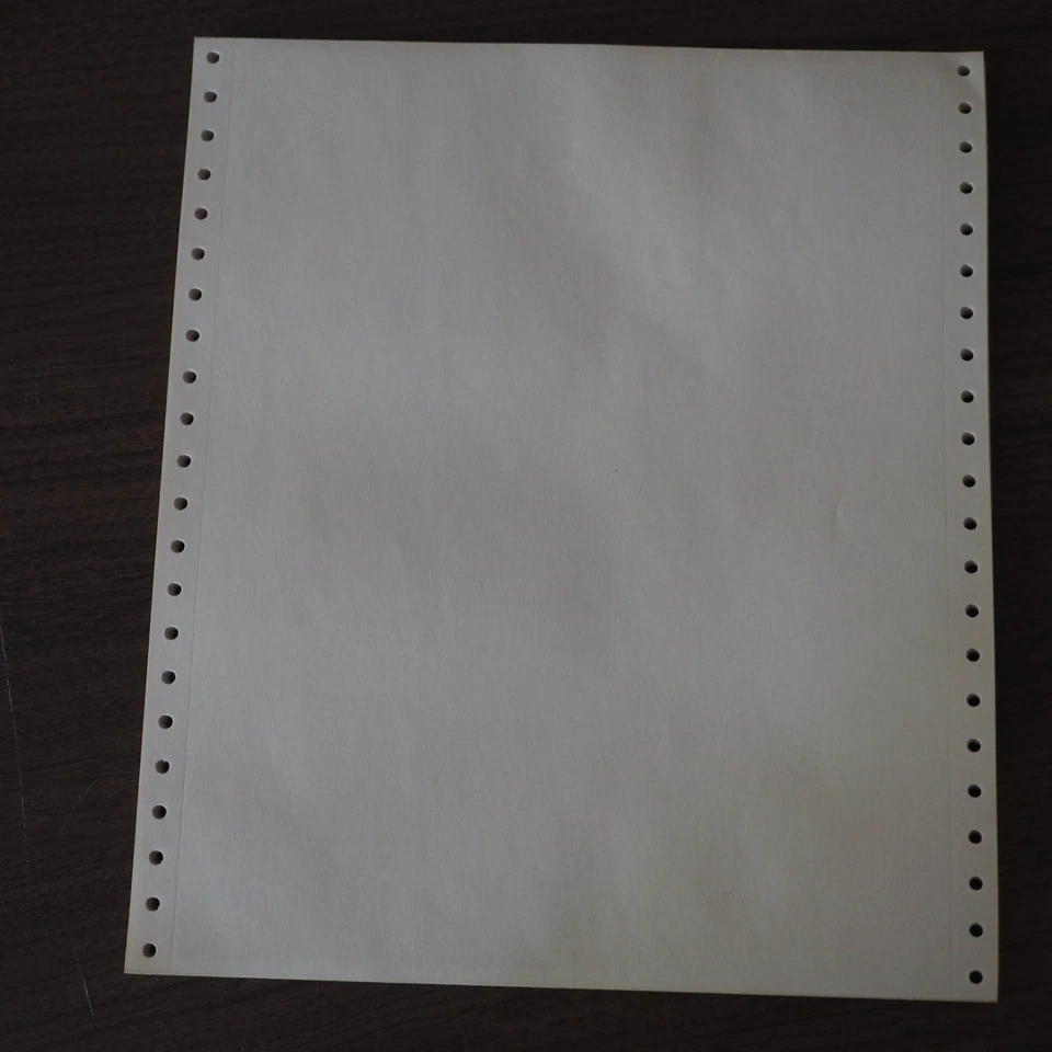 Continuous Dot Matrix Vintage Printer Paper Tractor Feed 50 Sheets 8.5 x 11 NOS - Image 2 of 4