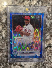 Topps 2022 Chrome Joan Adon Rookie Auto RA-JA Blue RayWave Refractor /150
