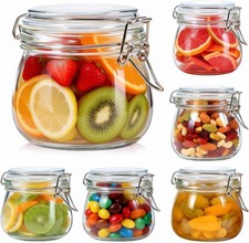 17oz Glass Jars with Airtight Lids 6 Pack, Air Tight Glass Storage Jar,