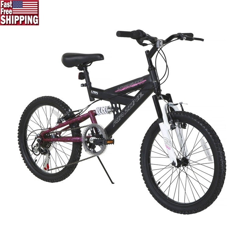 20 Inch Girls Mountain Bike Dual Suspension 6 Speed Off Road Kids Bike New