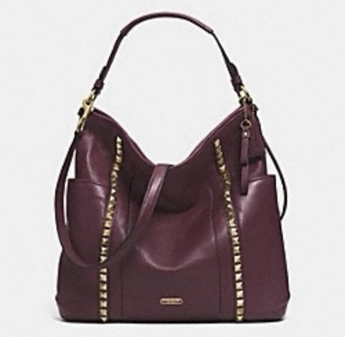 COACH Park Leather Pyramid Stud Hobo (F32898)