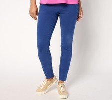 Quacker Factory Tall DreamJeannes Flat Waistband Jeggings Light Navy S New