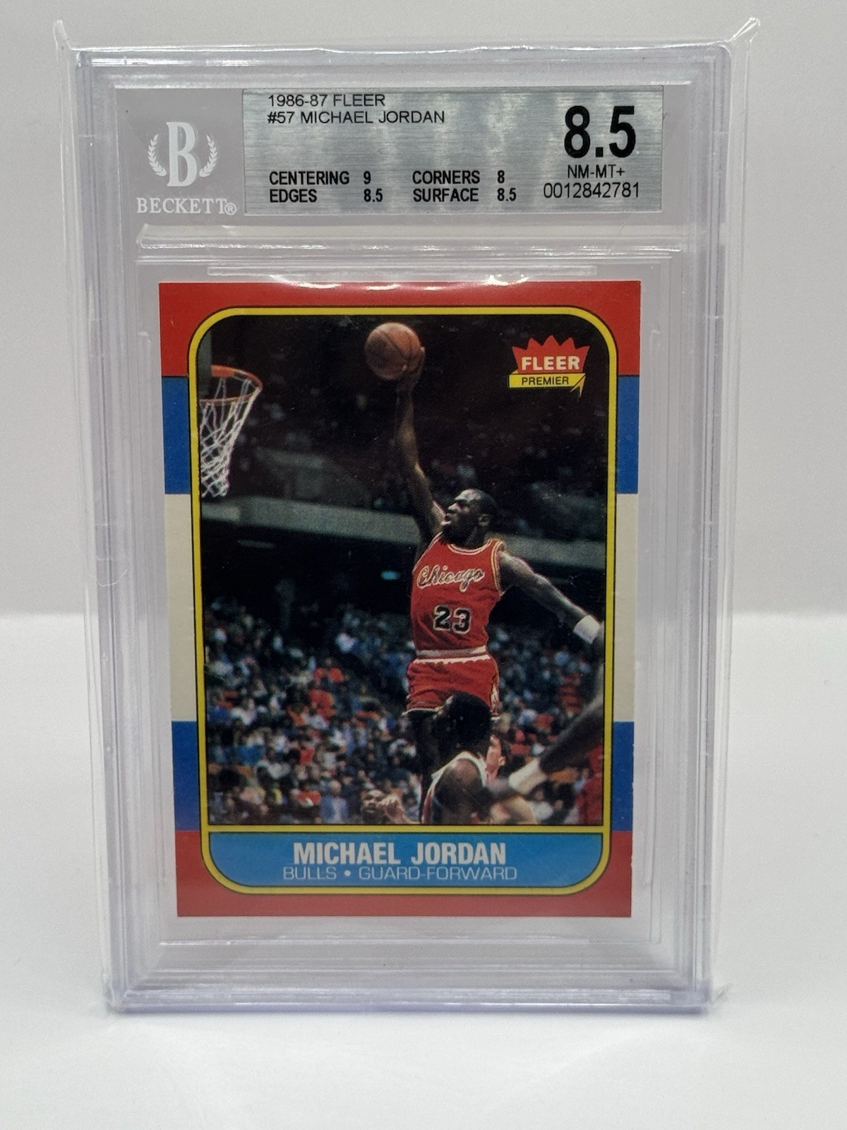 1986-87 Fleer #57 Michael Jordan RC Rookie Chicago Bulls NM-MT+ BGS 8.5