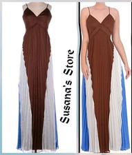 NWT BCBG MAXAZRIA SIZE 2 COLORBLOCK CONTOUR PLEATED MAXI GOWN DRESS