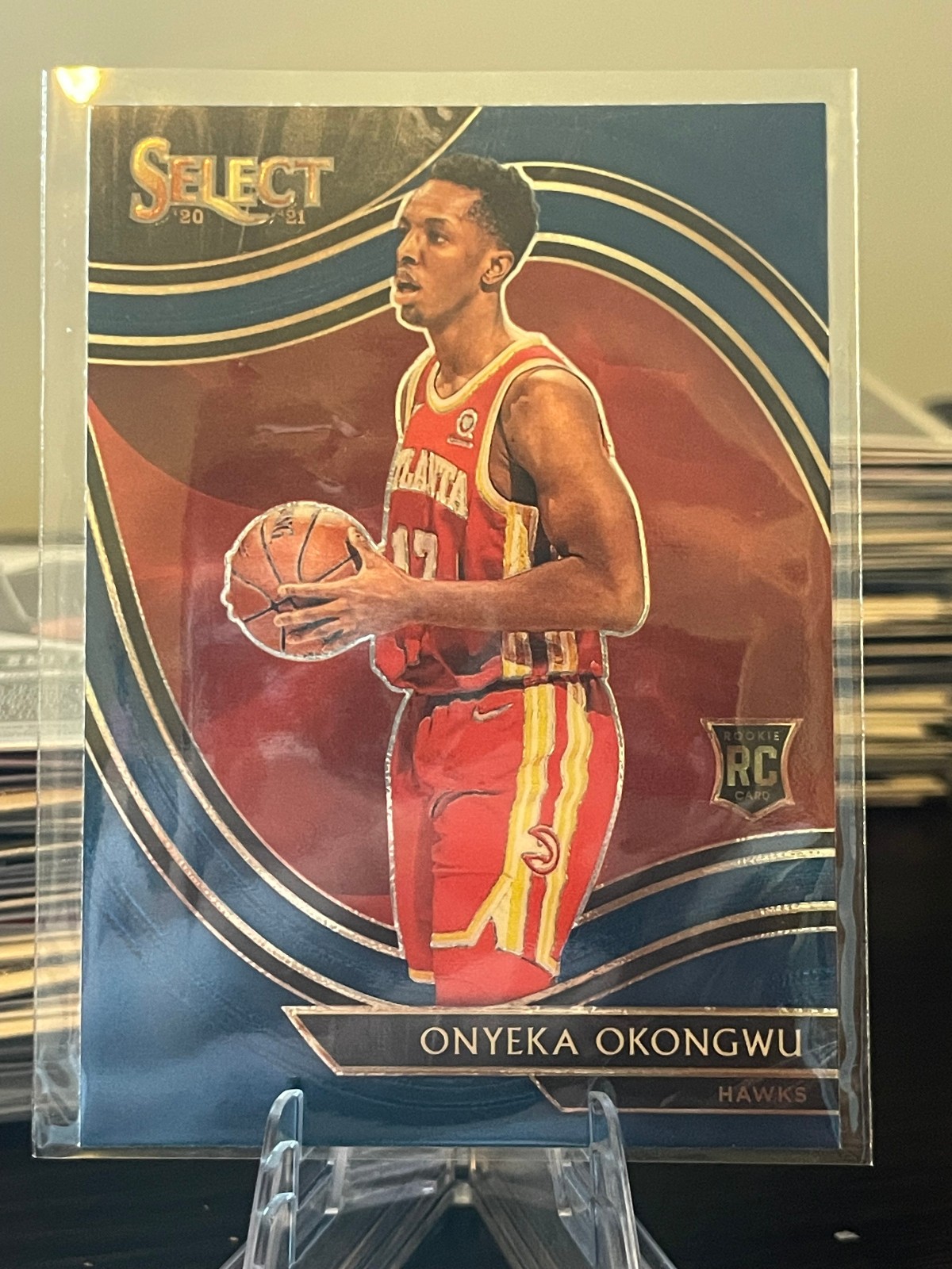 2020-21 Panini Select Basketball Onyeka Okongwu-#295 RC Courtside Blue. Hawks