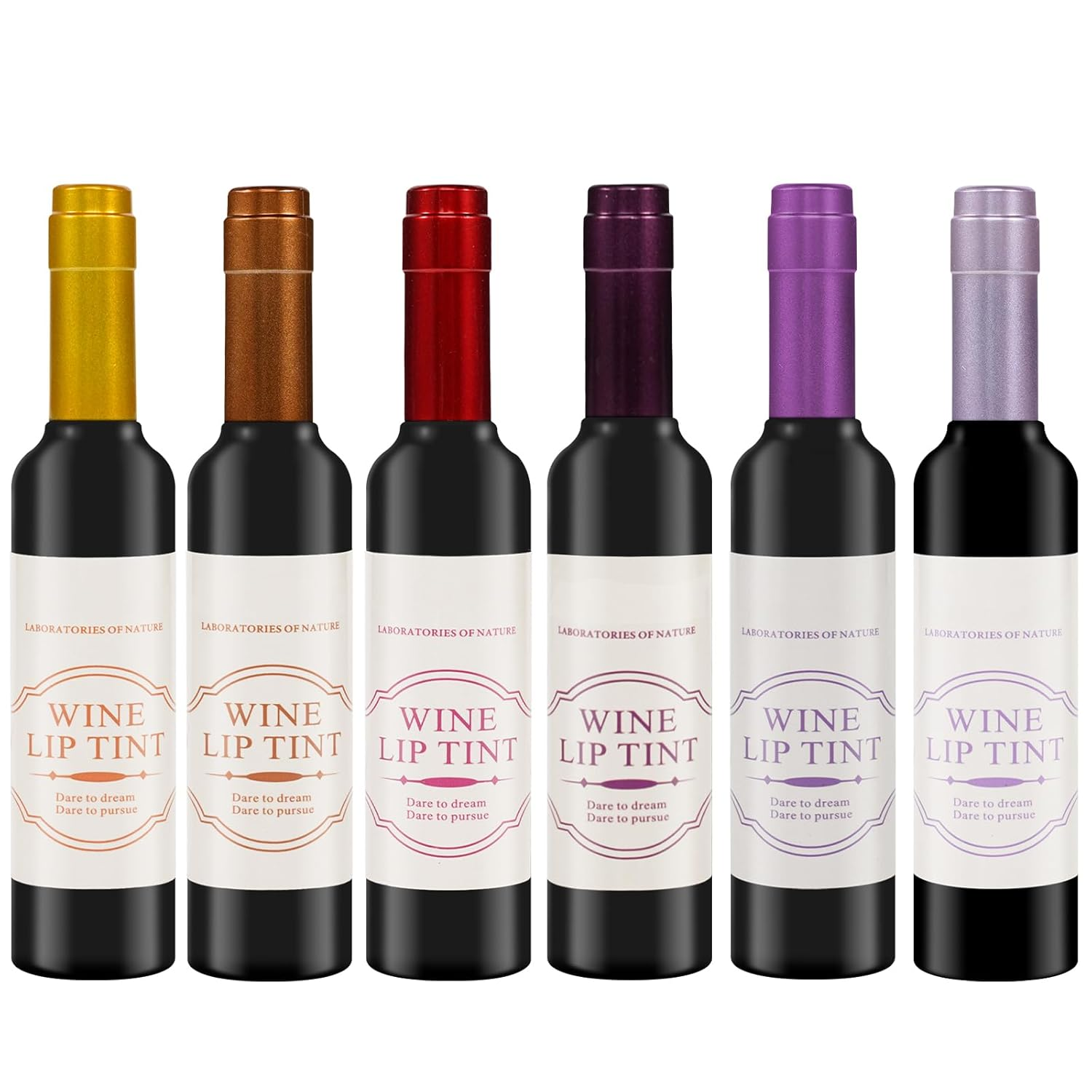 Wine Lip Tint 6 Colors/Set, Waterproof Long Lasting Lip Stain, Non Stick Cup Lip