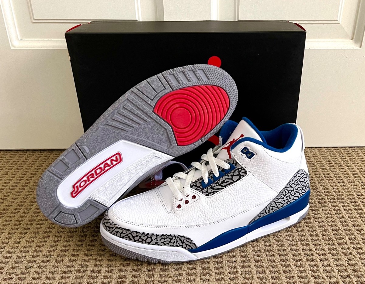 NEW Size 12 Nike Air Jordan 3 Retro True Blue (2011) - 136064-104