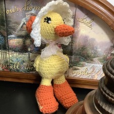 Handmade Crochet Duck Lovey Snuggler Cuddler Plushie Toy
