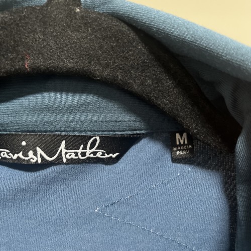 Travis Mathew T-Shirt Men's Size M Dusty Blue Collared Logo Geometric Stitching - Picture 3 of 6