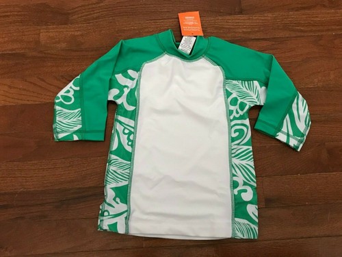 New Gymboree Boys Green and White Floral Rashguard Rash Guard Size 4 4T - Picture 6 of 6