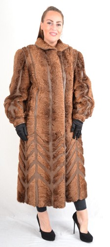 US1750 REAL SWAKARA PERSIAN LAMB FUR COAT LEATHER SIZE XL - PERSIANER MANTEL - Picture 6 of 24