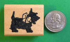 Scotty Stencil - Dog Rubber Stamp, Wood Mounted