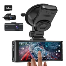 REDTIGER F7N Touch 4K Dash Cam Front and Rear, 3.18 Inch Screen, Free 64GB Card