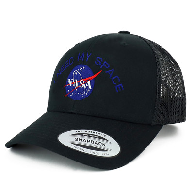 Oversize XXL NASA I Need My Space Embroidered Retro Trucker Mesh Cap ...