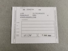 Zenith Vintage warranty for Elite HW power reserve Yg ref. 17.0240.655 year 1998