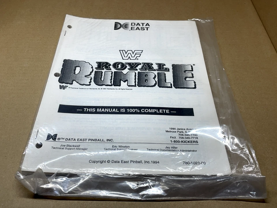 WWF ROYAL RUMBLE - Pinball Manual - DATA EAST - OEM Original - Coin Op - Image 2 of 2