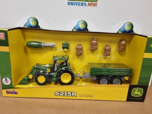 Tracteur John Deere Klein 39057 avec chargeur et remorque à monter au 1/24