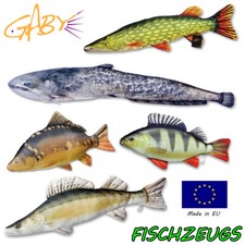 GABY Stofftier Kuscheltier Fisch Polyester Hecht Zander Barsch Karpfen Wels