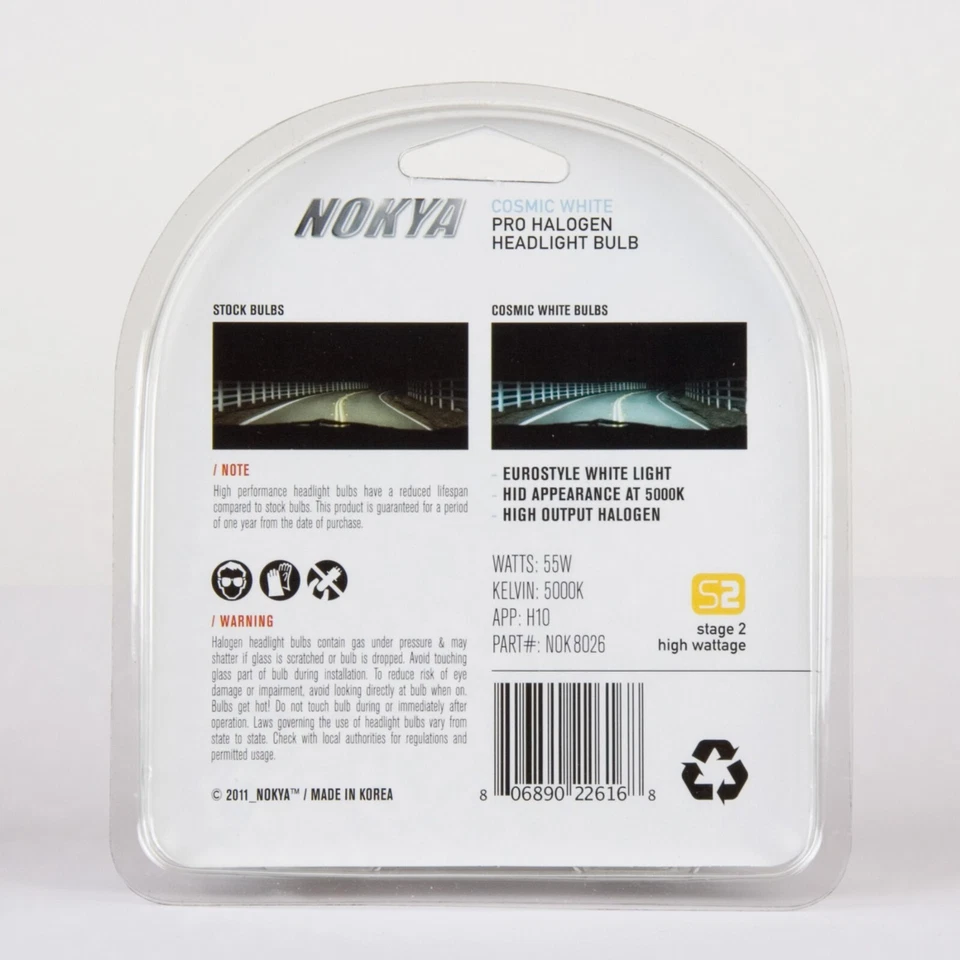 Nokya 5000K White H10 9145 Nok8026 55W Two Bulbs Fog Light Replace Plug Play EO - Image 3 of 4
