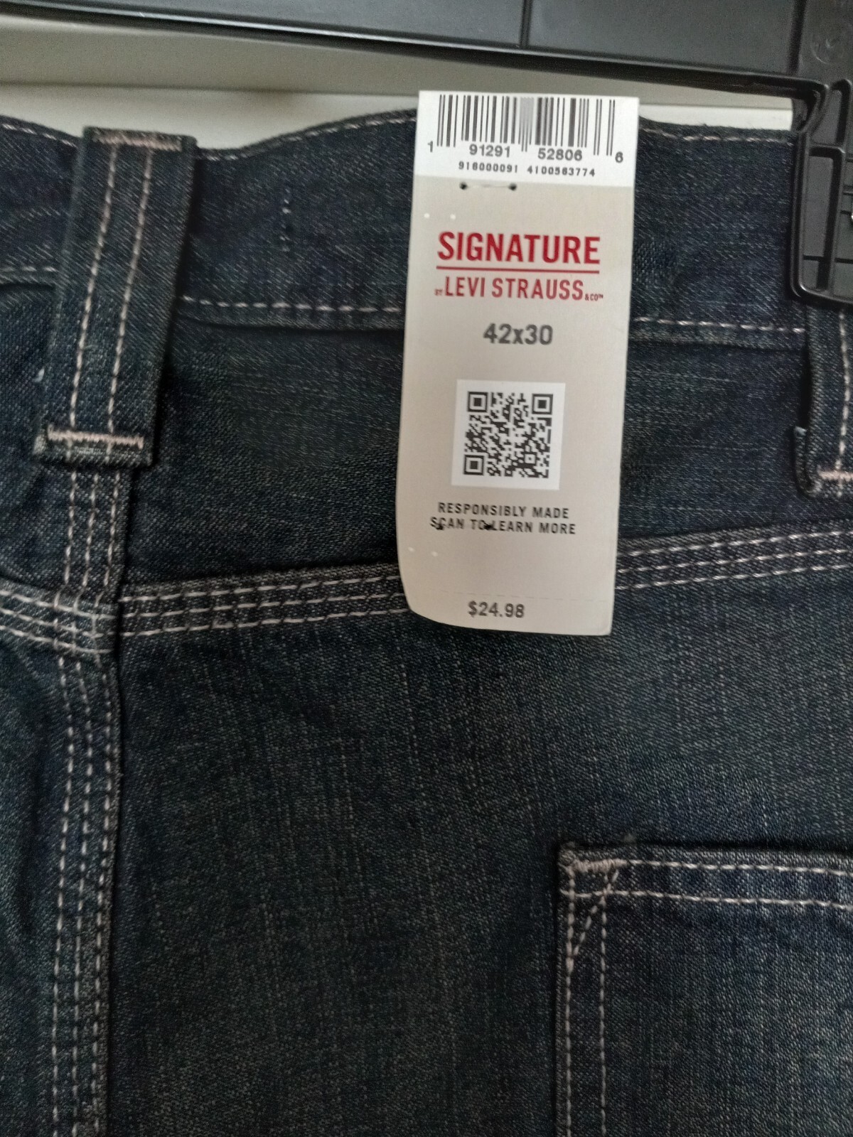 Levi's Signature Strauss Jeans Workwear Carpenter  Blue Men's Dark Wash 42×30  thumbnail 7