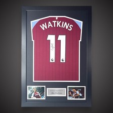 Framed Ollie Watkins Aston Villa Hand Signed Football Shirt &pound;299 With COA