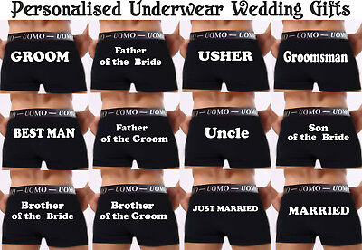 Personalised Wedding Gift Underwear Boxer Shorts Briefs Groom