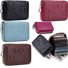 Cartera de monedas con bloqueo RFID en relieve de gran capacidad sin asas cartera con cremallera bolso para dama