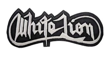White Lion Patch, Embroidered Iron On Band Patch DIY, White Lion Logo Patch