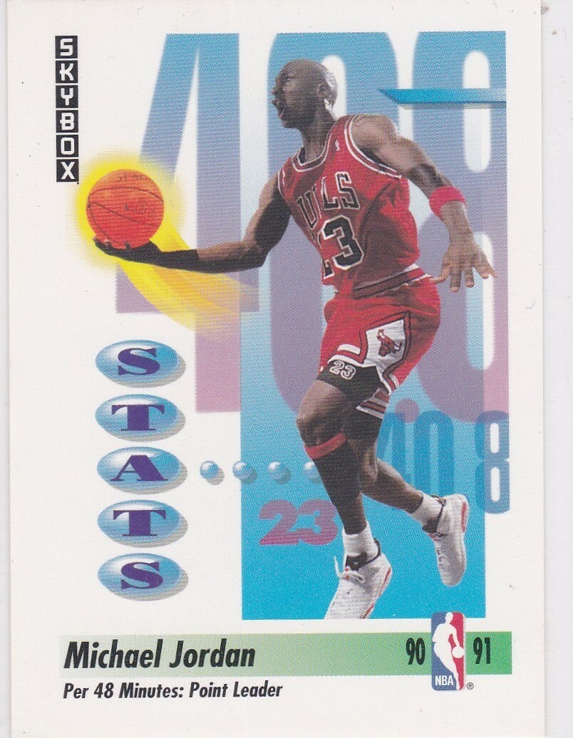 MICHAEL JORDAN 1991 Skybox Stats Basketball Card CHICAGO BULLS