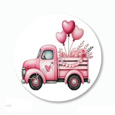 Pink Hearts Valentine Pickup Scrapbook Stickers Envelope Seals Party Favors