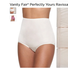 VANITY FAIR RAVISSANT TAILORED BRIEF FAWN NYLON w/COTTON PANEL SZ 9/2XL 0420 fa