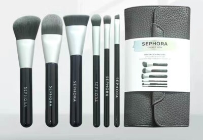 SEPHORA Deluxe Charcoal Antibacterial Brush Set   MSRP $62 Beauty Deal