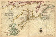 1630s “New England to Virginia” Vintage Style Dutch Coastal  Map - 20x30
