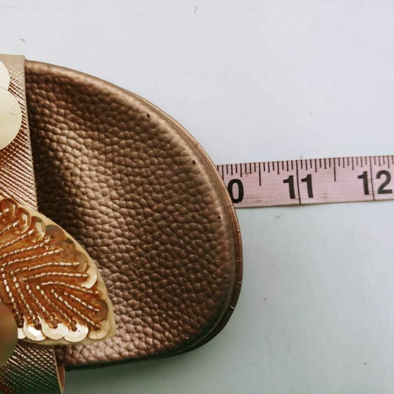 PANTOFOLA D’ORO Sandali donna Jumbo Slide oro rosa metallizzato floreale paillettes slip on EU 41