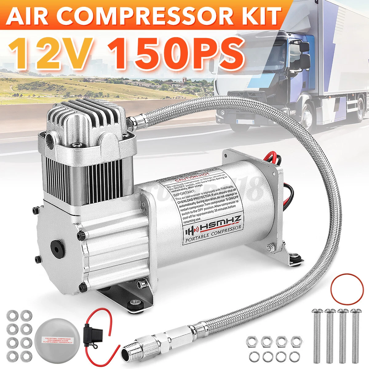 Vixen Horns Heavy Duty Onboard Air Compressor 200 Universal, 48 OFF