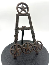 Ornate Brass Display Easel Picture Plate Book Stand Holder Texas Theme