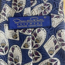Vintage Oscar De La Renta Mens Silk Tie MADE In USA Couture Collection 58โ