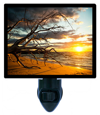Sunset Decorative Photo Night Light, The End, Beach, Shore