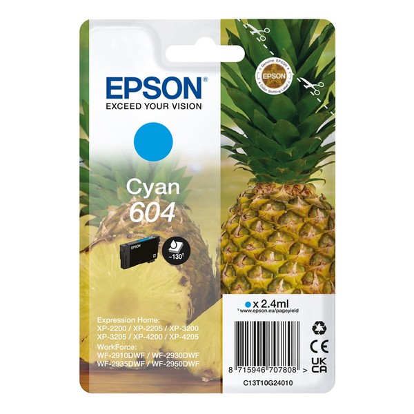 Epson 604 Original Neue Cyan Tintenpatrone C13T10G24020-image
