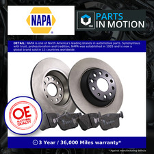 2x Solid Brake Discs and Pads fits SKODA KODIAQ NS7 2.0D Rear 2016 on 300mm Set