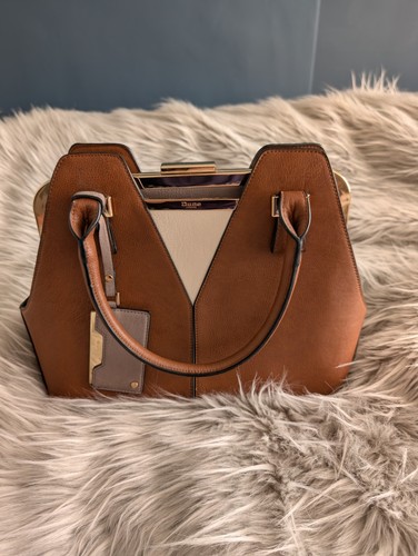 Dune Beige/Brown/Tan Leather Look Handbag With Gold Detailing - Picture 2 of 5
