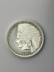 2 oz .999 Fine Silver  High Relief Round - $10 Indian