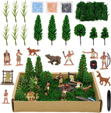28 PCS Native American Indians Figures Toys Set, Include Plastic Figurine Toys T