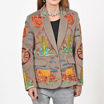 AD American Darling Women s Western Embroidered Blazer Jacket Cowgirl Rodeo NFR