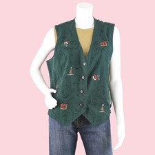 Vintage Ugly Christmas Green Vest NWT Women's Extra Large