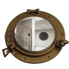 Antique Style Round Aluminum Porthole Wall Mirrors 9 Inch Wall Hanging Home VCDF