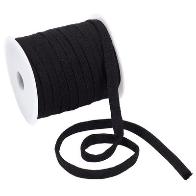 BENECREAT 27 Yards Black Flat Replacement Cotton Cords, 8mm Wide Flat Drawstr...