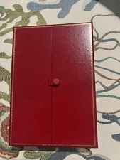 Jewelery Box Case for Necklace Display Organize   Red Gold Trim Snap Closure